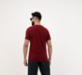 Men’s plain cotton t-shirt rosewood color – back side design