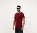 Men’s rosewood plain cotton t-shirt front side – casual wear