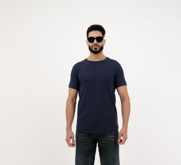 Picture of Men’s Navy Blue Crew Neck Plain T-Shirt