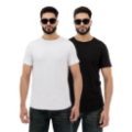 Picture of Men’s White & Black Plain T-Shirts 2-Pack | Soft Cotton Regular Fit
