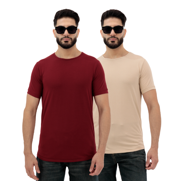 Picture of Men’s Rosewood & Sandstone Basic T-Shirts 2-Pack | Everyday Comfort