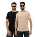 Picture of Men’s Black & Sandstone Plain T-Shirt 2-Pack | Daily Essentials