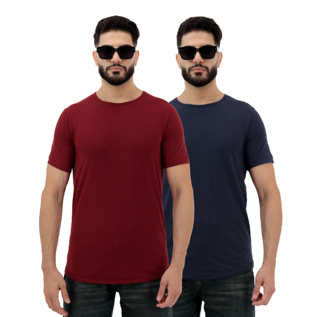 Picture of Men’s Rosewood & Navy Blue Casual T-Shirts 2-Pack | Essential Wardrobe Basics