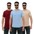 Picture of Men’s Rosewood, Mist & Sandstone Plain T-Shirt 3-Pack | Comfortable Daily Wear