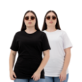 Picture of Women’s Black & White Plain T-Shirt – Soft Cotton Regular Fit | Basic T-Shirts Women’s Everyday Wear