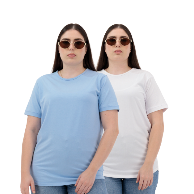 Picture of Women’s Mist & White Plain T-Shirt – Soft Cotton Regular Fit | Basic T-Shirts Women’s Casual Style